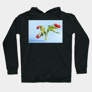 Wilted tulip flowers in the glass Hoodie